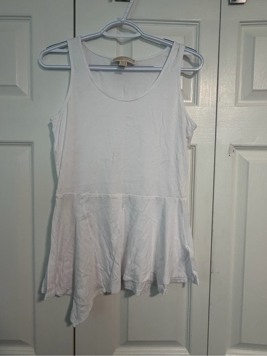 Michael Kors Tops - Michael Kors White Peplum Scoop Neck Tank